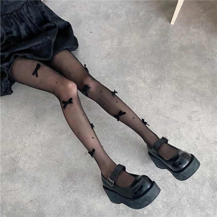 Lolita Bowknot Décor Socking