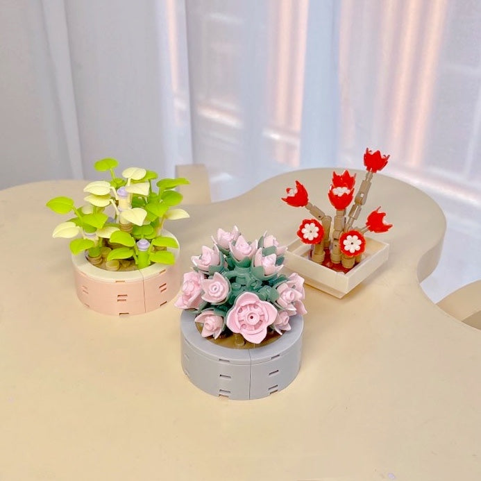 mini bonsai flowers building block