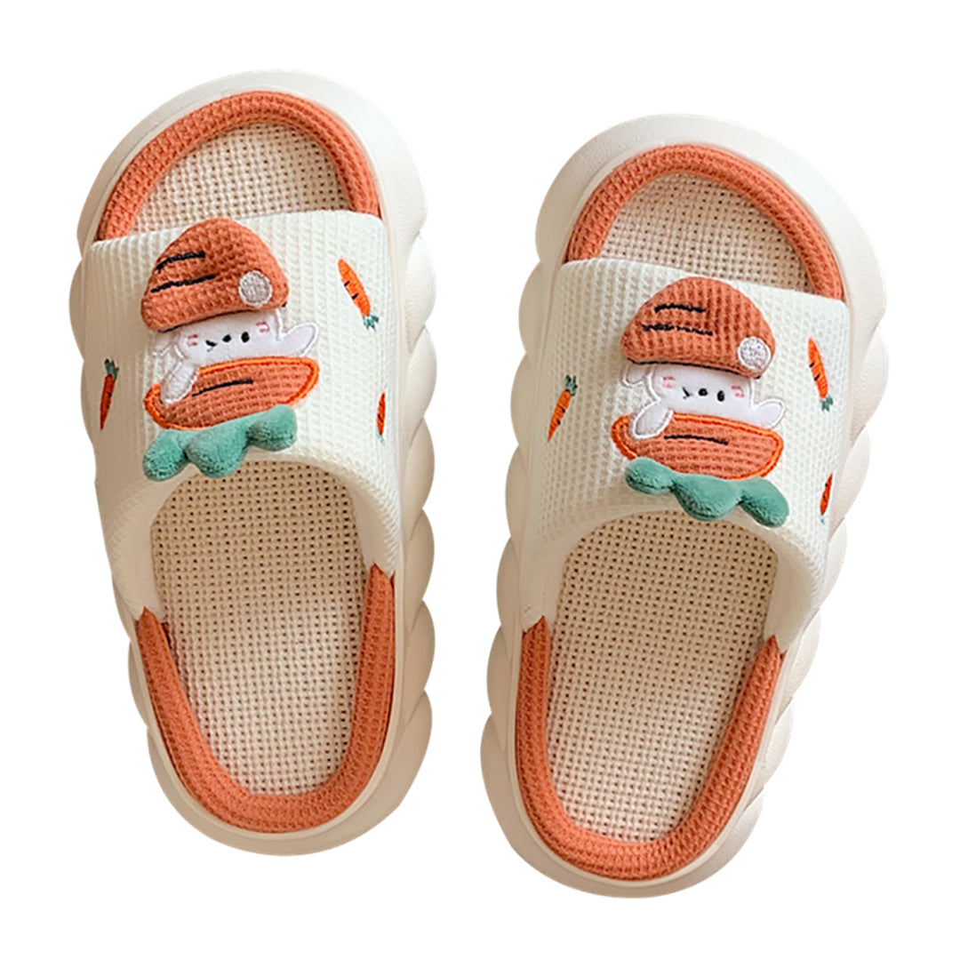Lovely Rabbit and Carrot Linen Sandals