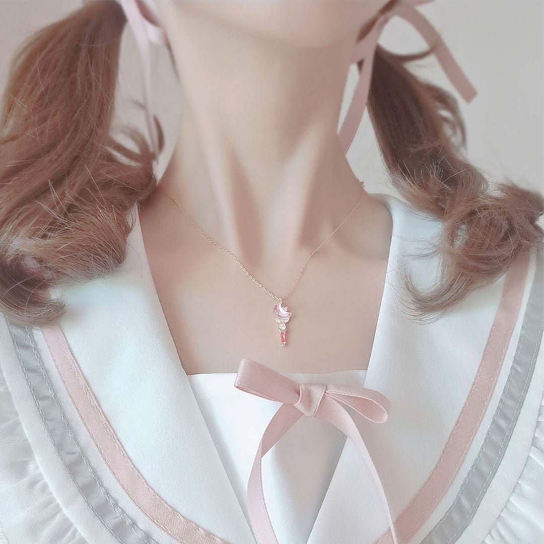 Magical Fairy Wand Pendant Silver Necklace