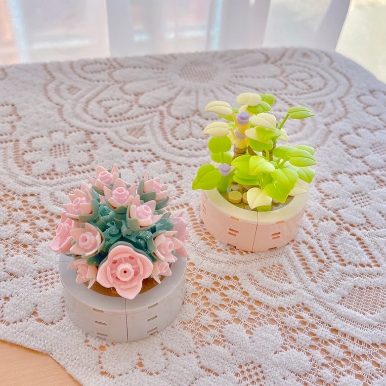 mini bonsai flowers building block