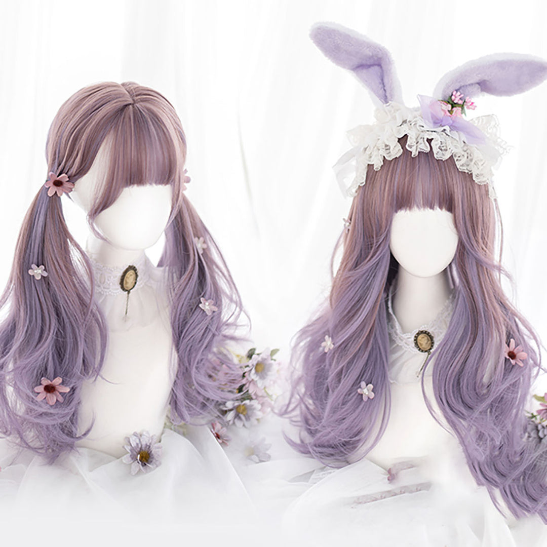 Purple Fairy Ombre Bangs Long Wig