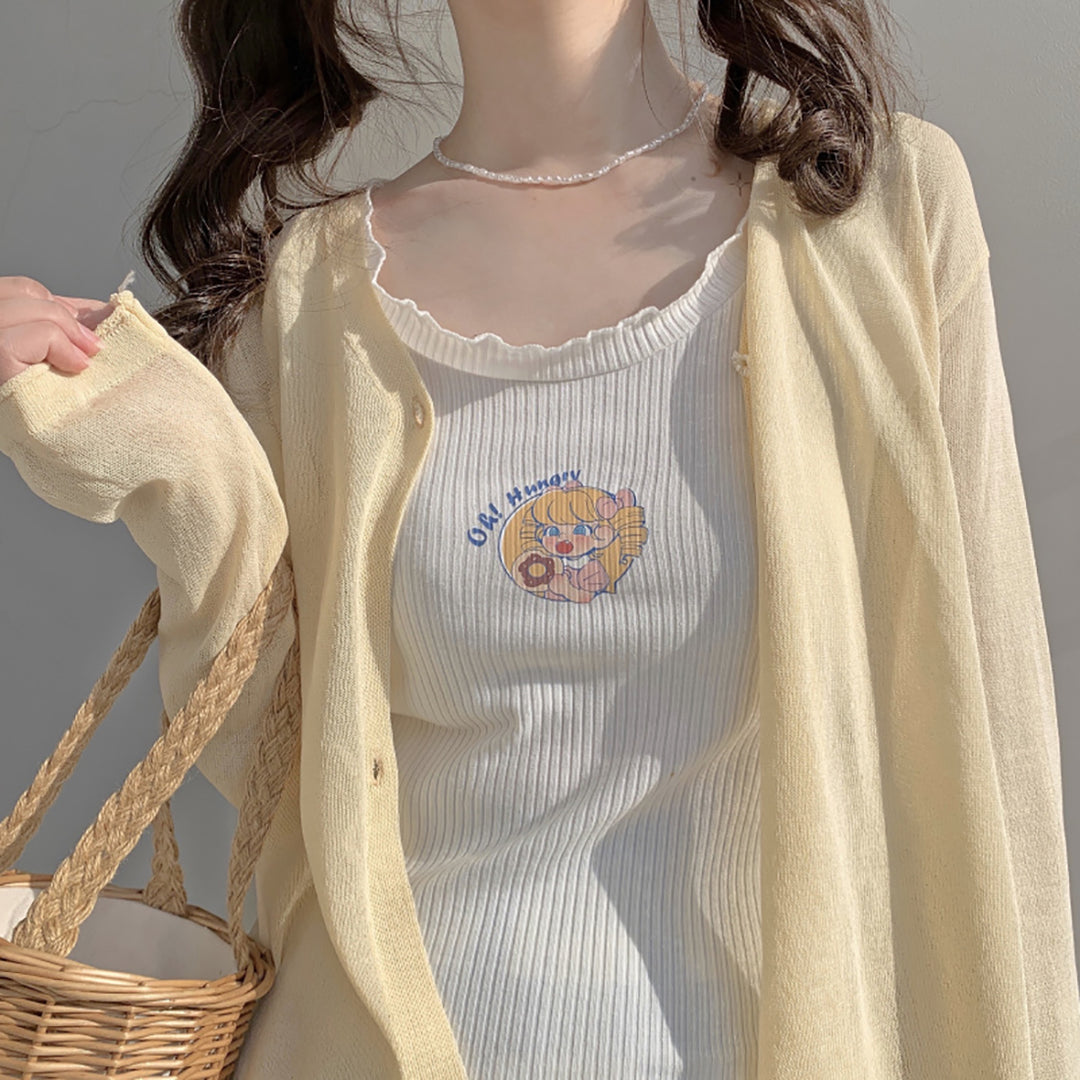 Cartoon Princess Print Summer Tops