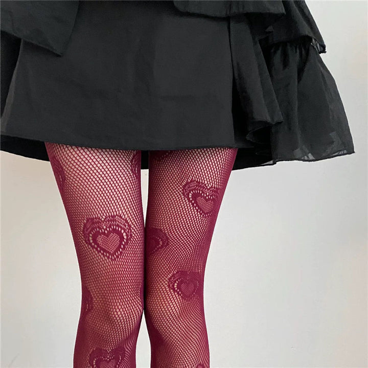 Love Heart Mesh Stocking Tights