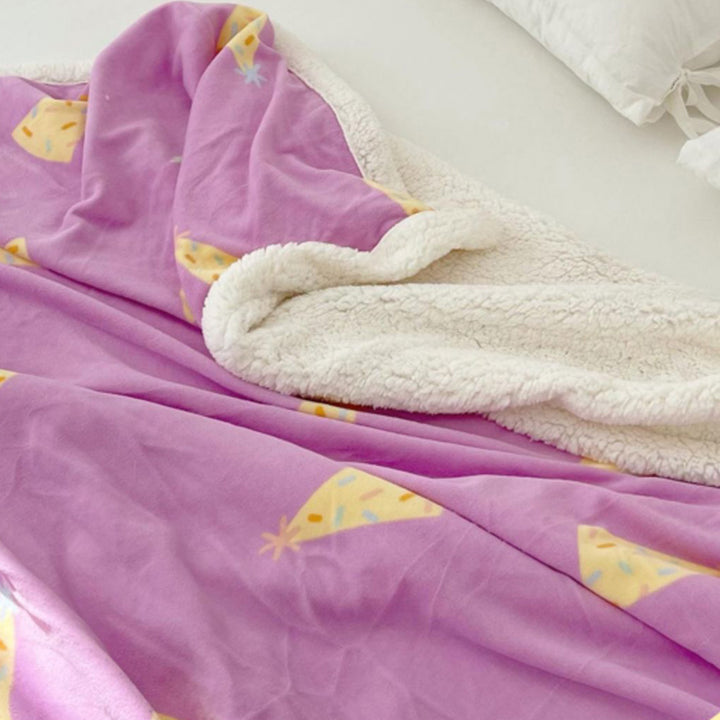 Party Hat Print Velvet Fleece Blanket