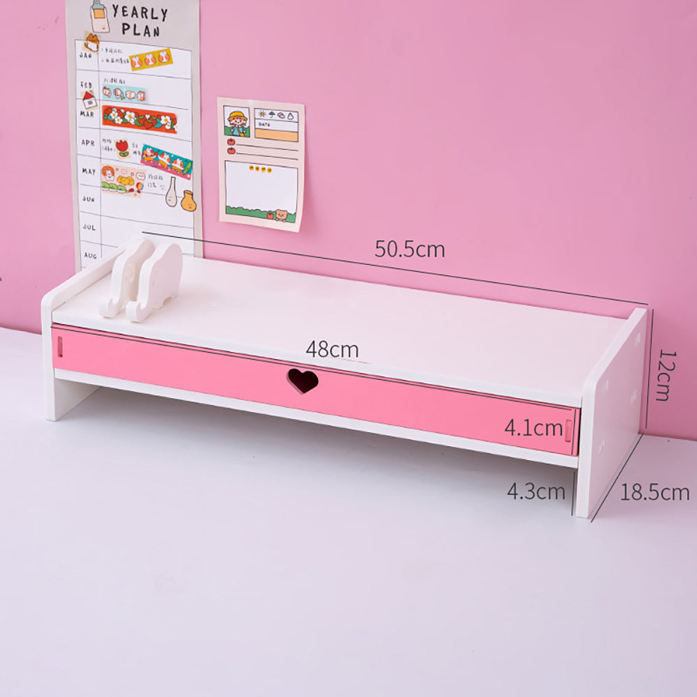 Kawaii Hearts Pink Wooden Desk Organizer