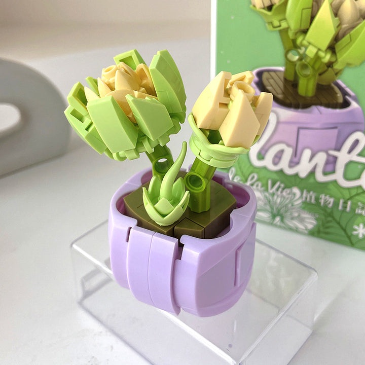 mini bonsai flowers building block