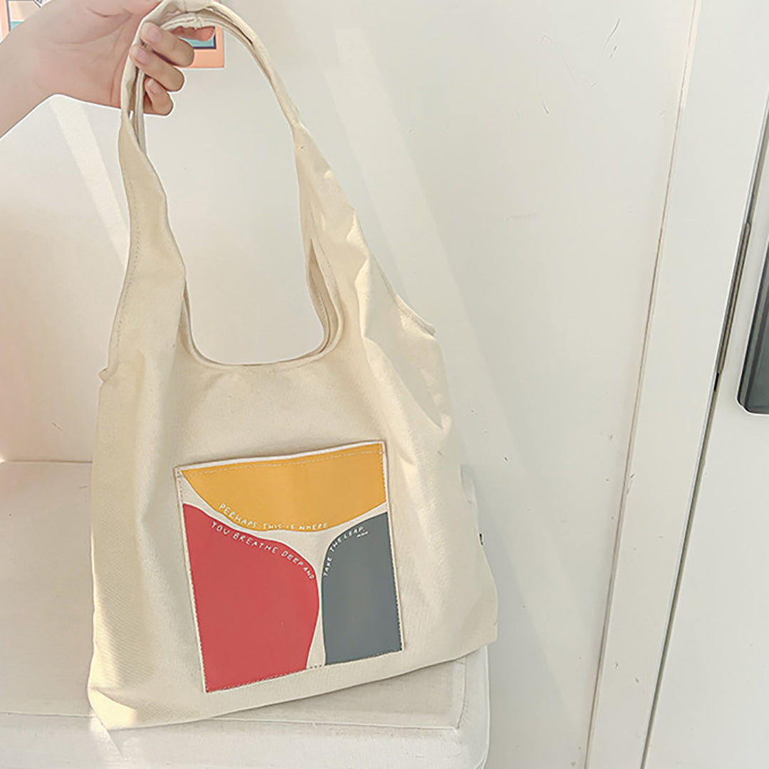 Simple Color Block Tote Bag