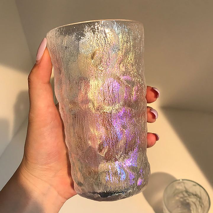 Stylish Glass Cup - Textured Design