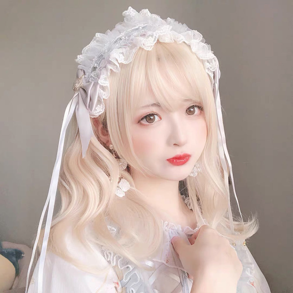 Kawaii Sweet Lolita Short Blonde Wavy Wig