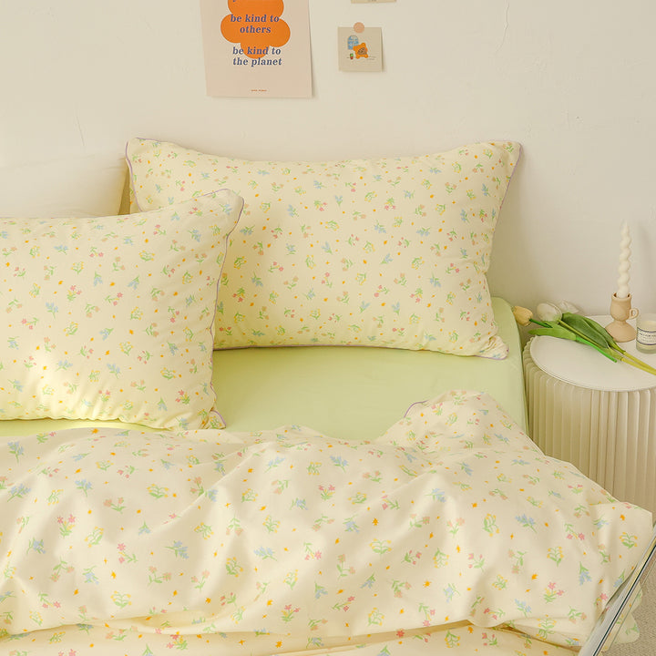 Spring Floral Print Cotton Bedding Set
