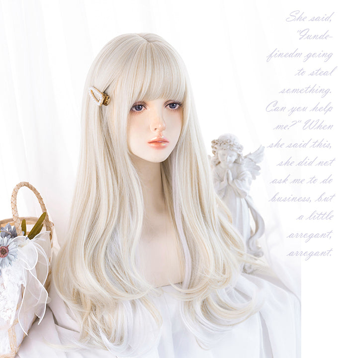 Lolita White Blonde Straight Long Wig