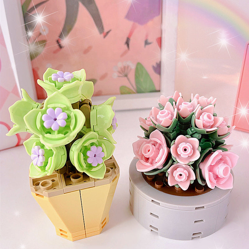 mini bonsai flowers building block