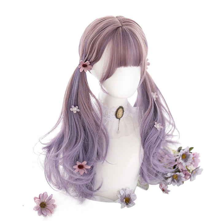 Purple Fairy Ombre Bangs Long Wig