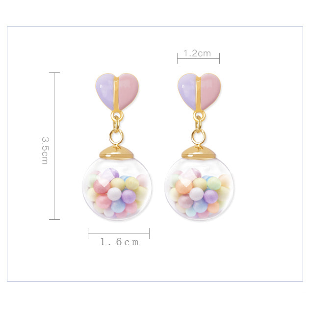 Sweet Gumball Machine Pastel Dangle Earrings
