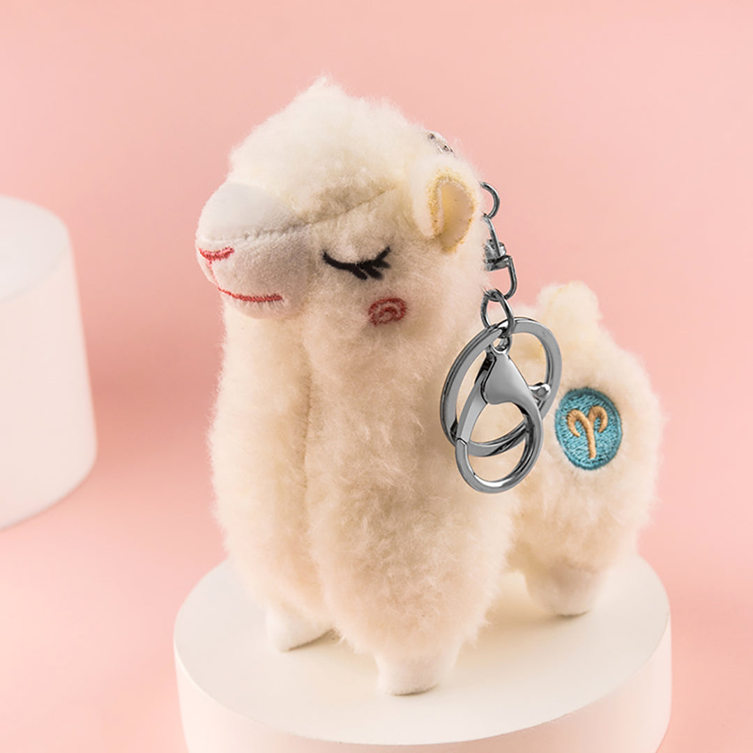 Sassy Alpaca Plush Keychain
