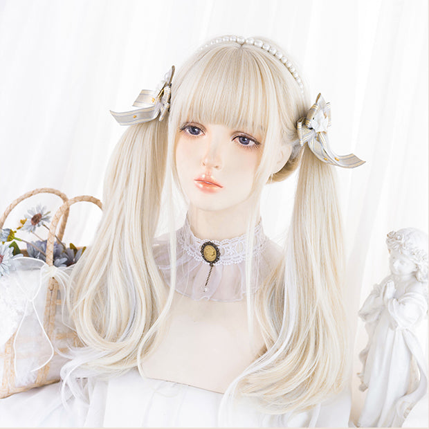 Lolita White Blonde Straight Long Wig