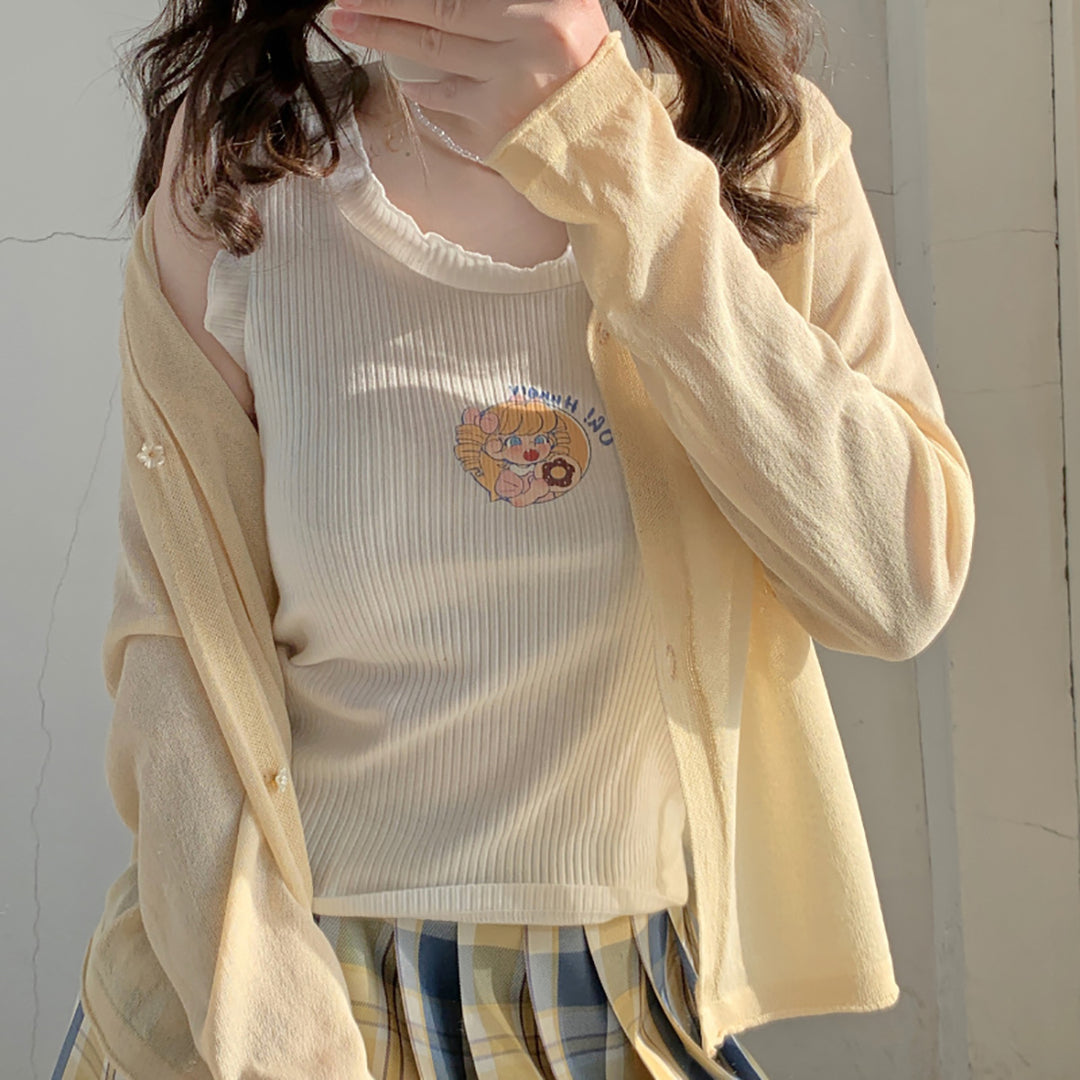 Cartoon Princess Print Summer Tops
