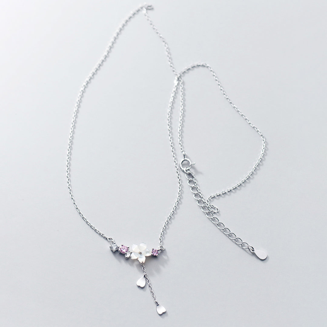 Sweet Sakura Silver Necklace