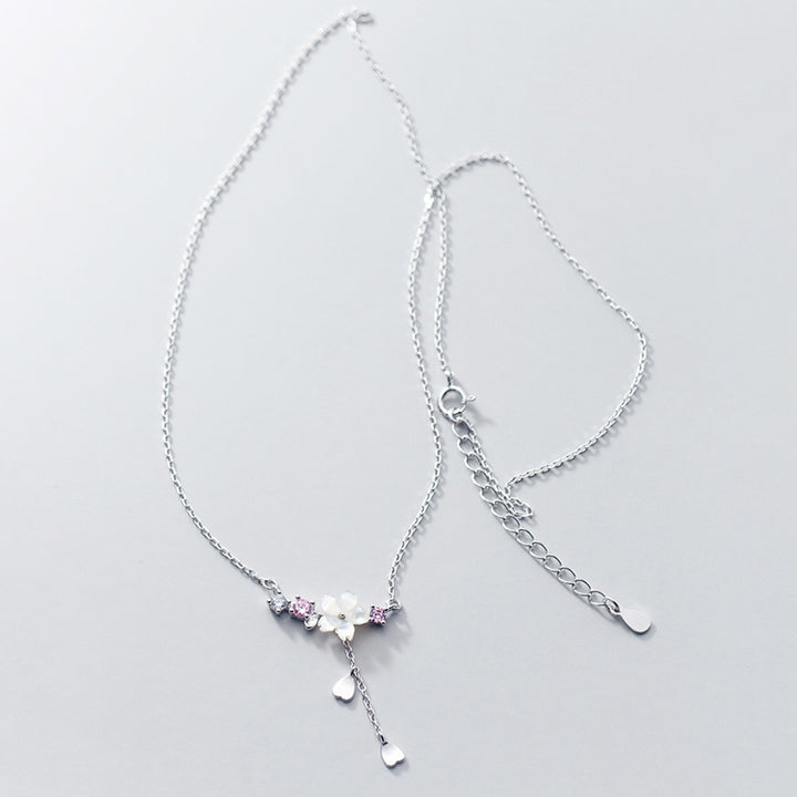Sweet Sakura Silver Necklace