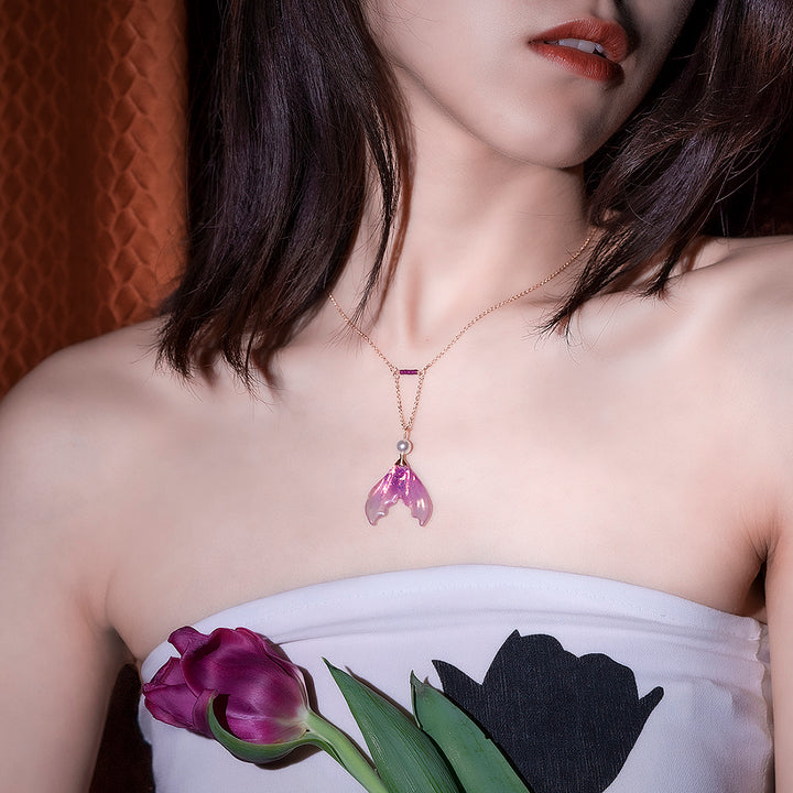 Purple Mermaid Tail Necklace