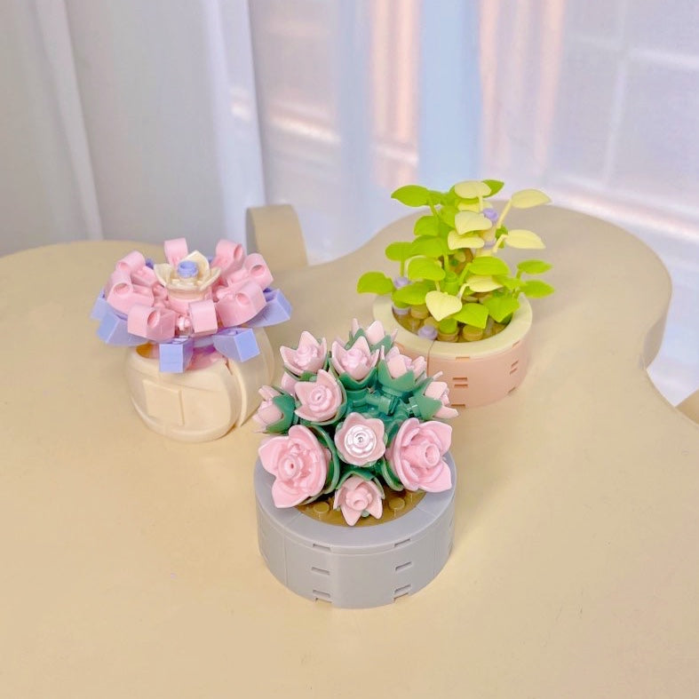 mini bonsai flowers building block