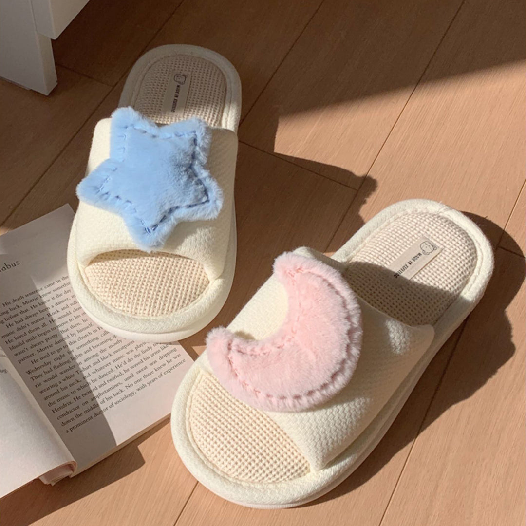 Moon Star Linen Slipper