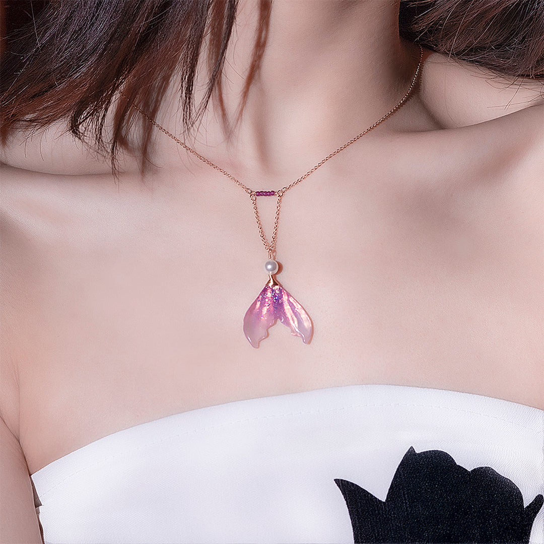 Purple Mermaid Tail Necklace