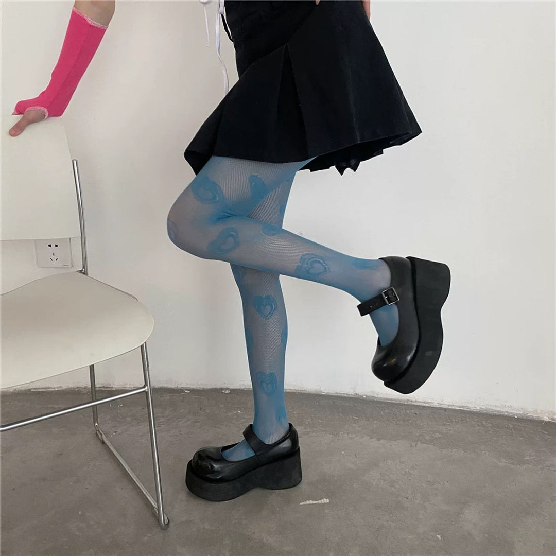 Love Heart Mesh Stocking Tights