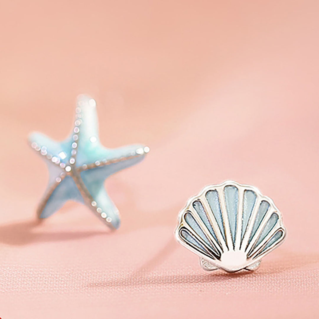 Sea Shell Irregular Silver Earrings