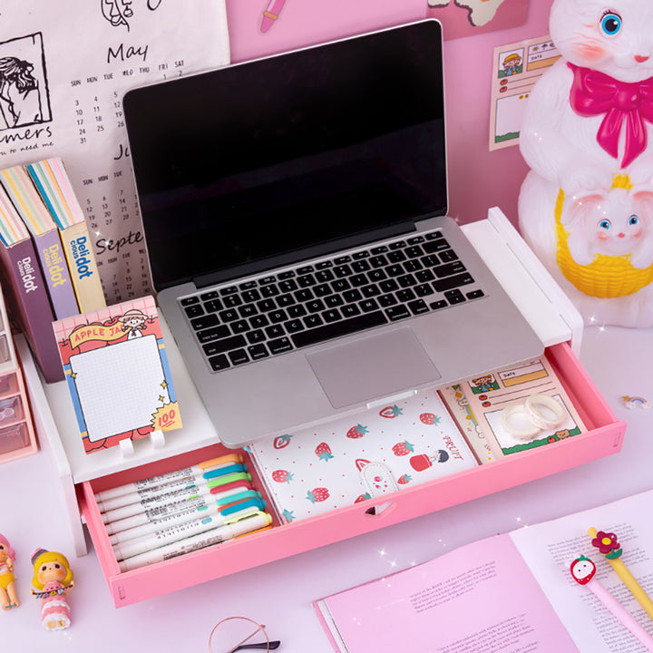 Kawaii Hearts Pink Wooden Desk Organizer