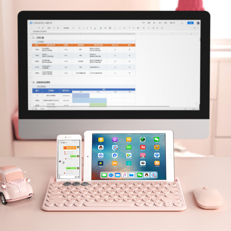 Pastel Color Chargeable Wireless Bluetooth Keyboard for Phone and iPad