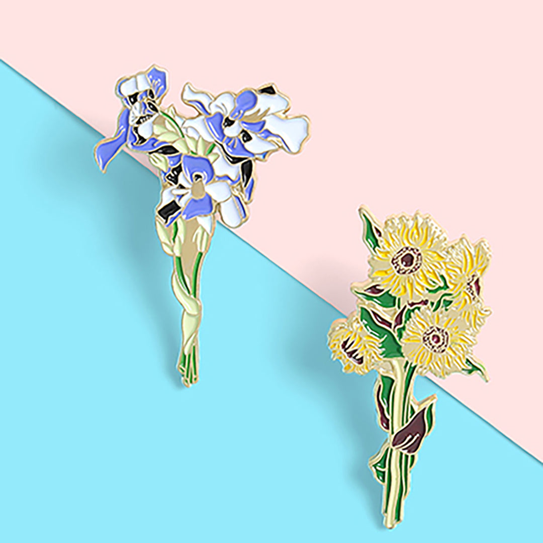 Sunflower Irises Pin