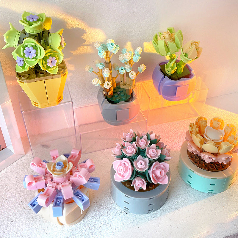 mini bonsai flowers building block