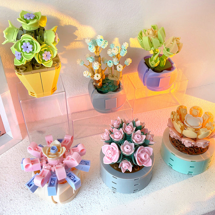 mini bonsai flowers building block
