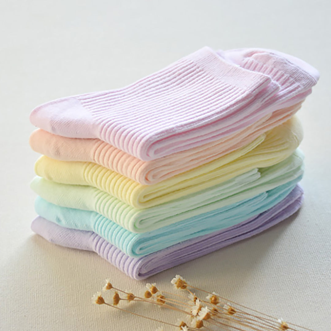 Pastels High Ankle Socks 6Pairs Set