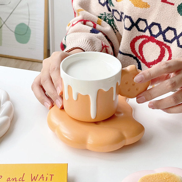 Biscuit Ceramic Cup And Saucer