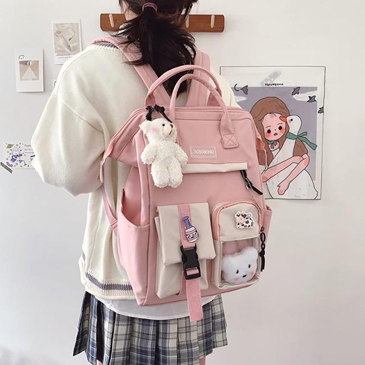 Retro Candy Color School Backpack