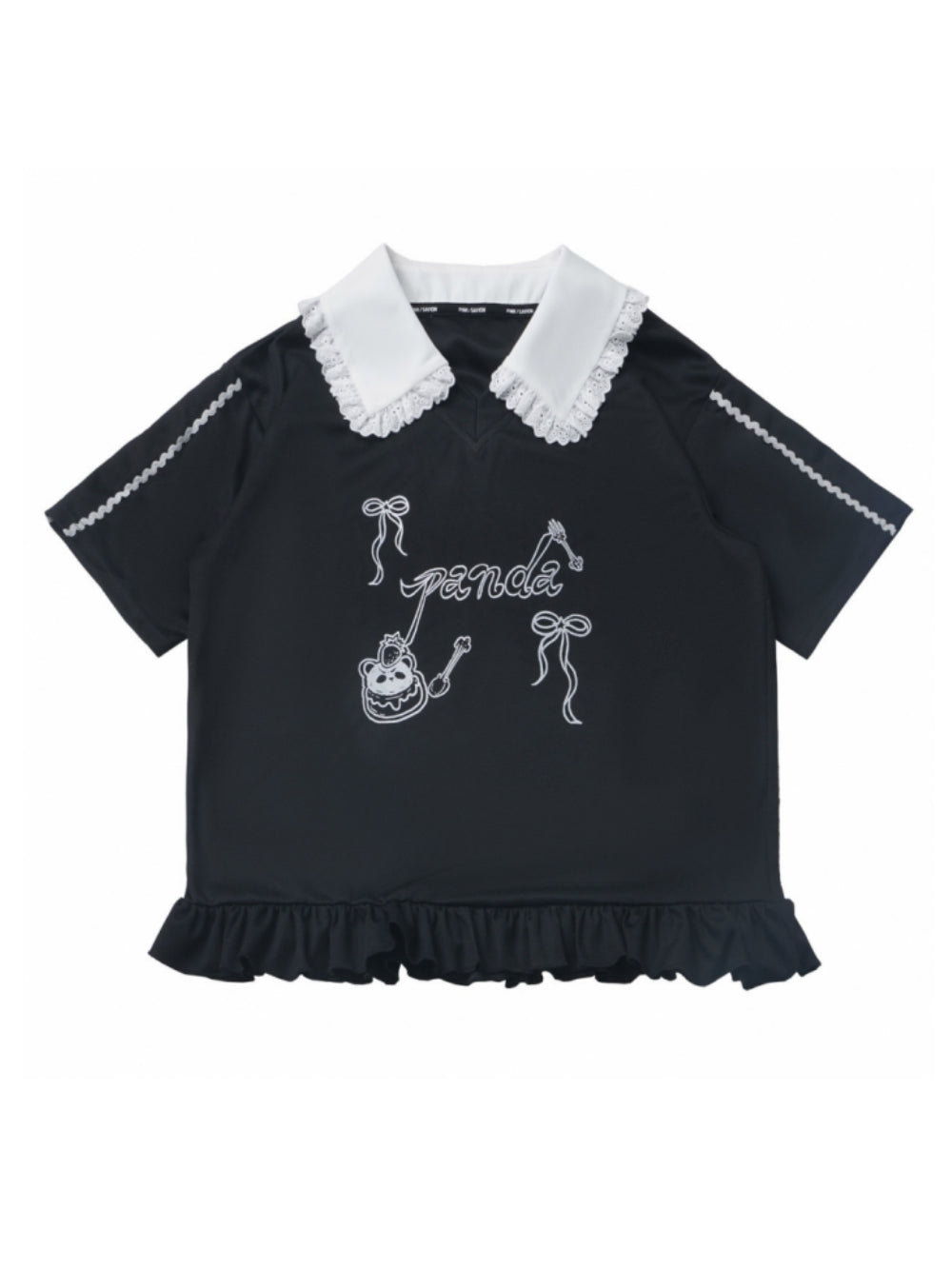 Cute Panda Collar Top/Polka Dot Pants/Skirt