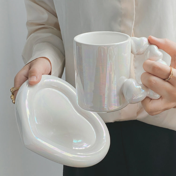 Heart Shaped Ceramic Mug and Plate