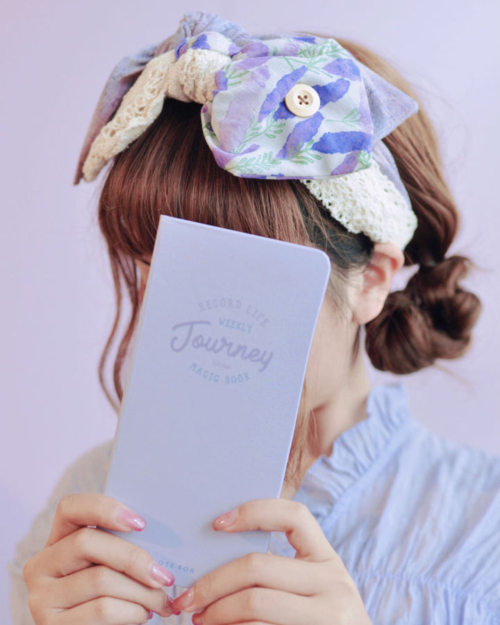 Lavender Floral Lace Bow Headband