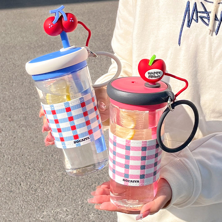 fruit-patterned water bottle