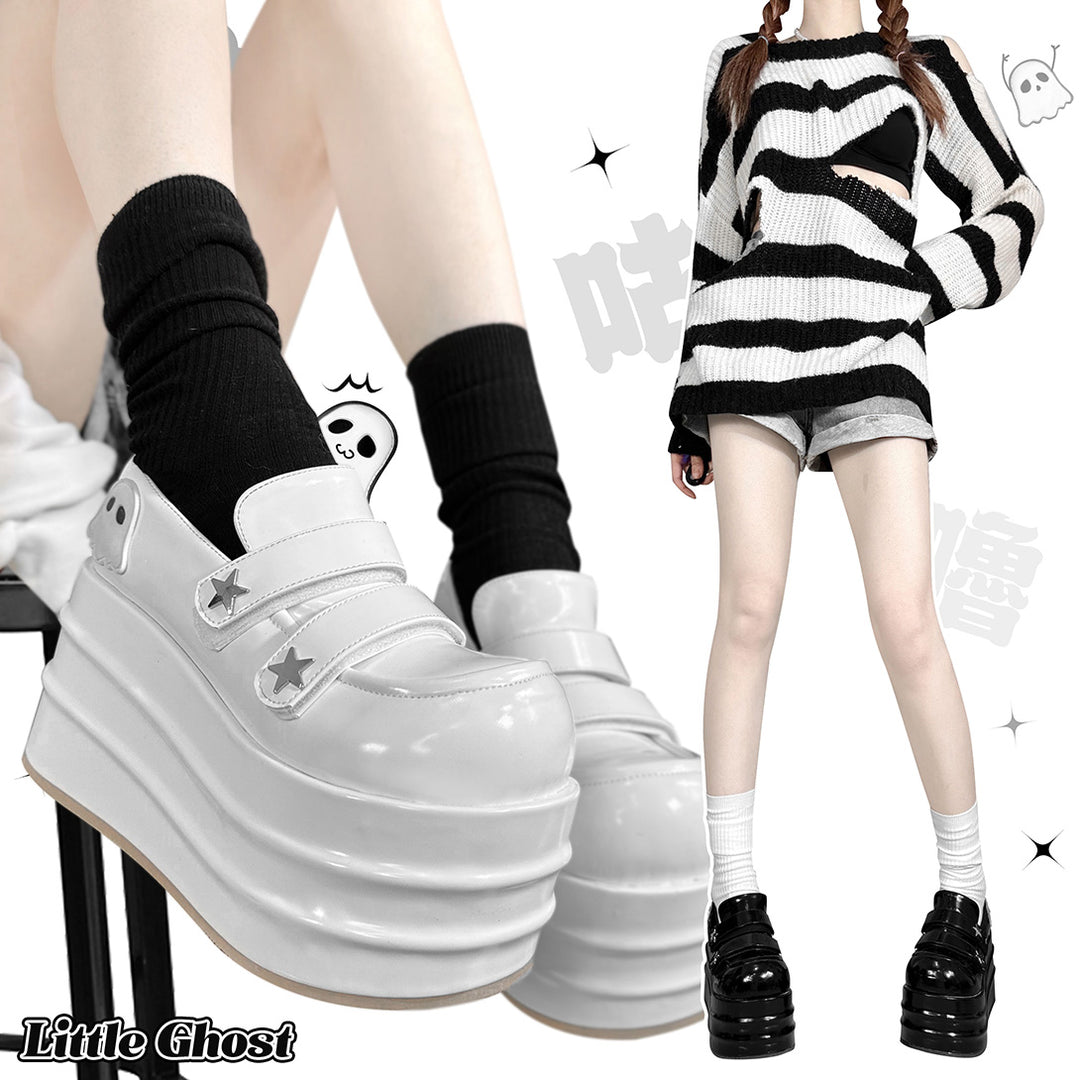 Gothic Punk Ghost Platform Shoes