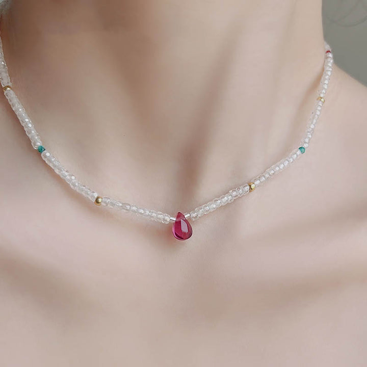 Italian fashion zircon bead necklace