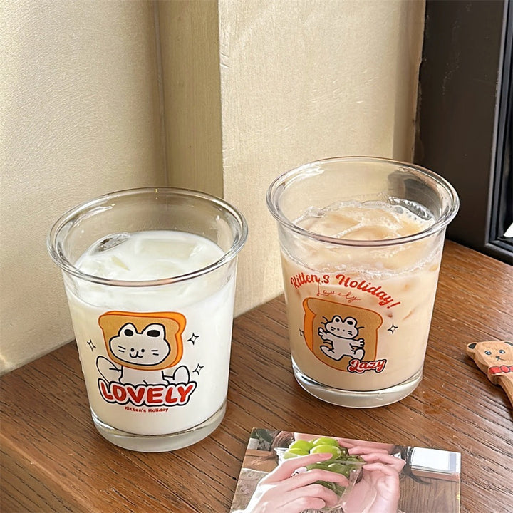 Adorable Kitten's Holiday Glass Cups - Lovely & Lazy Designs