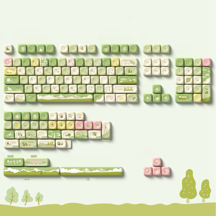 Green Forest Theme Keycap Set for Mechanical Keyboards