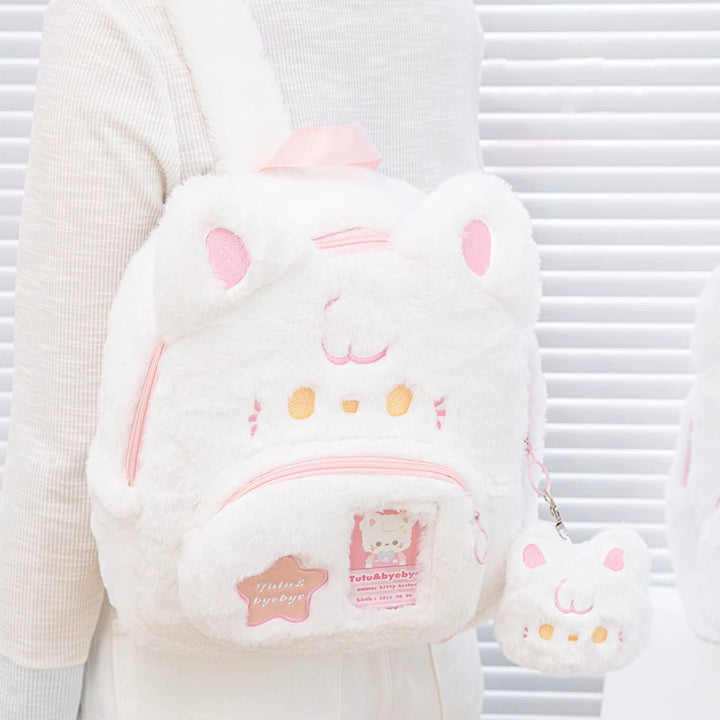 Cute Kitty Plush Backpack