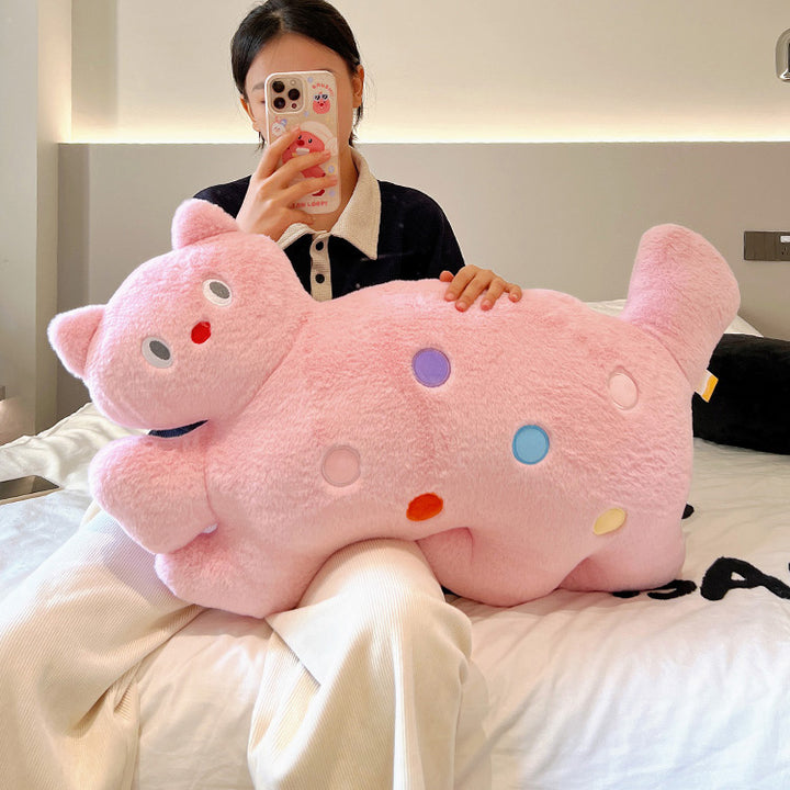 Cute Polka Dot Cat Plush Pillow
