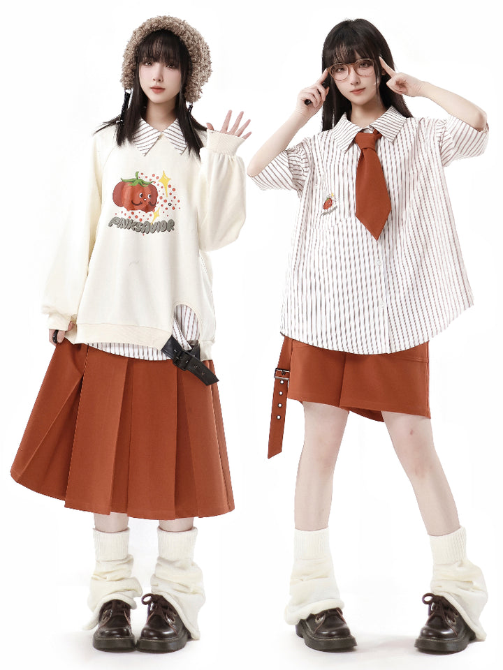 Japanese Style Shirt Top Skirt Shorts
