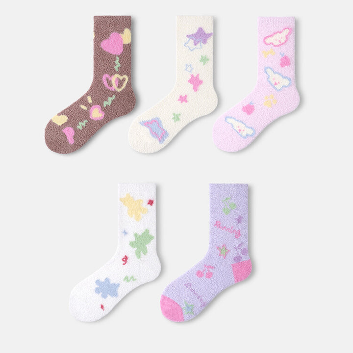 Cute Cartoon Coral Fleece Thick Winter Socks